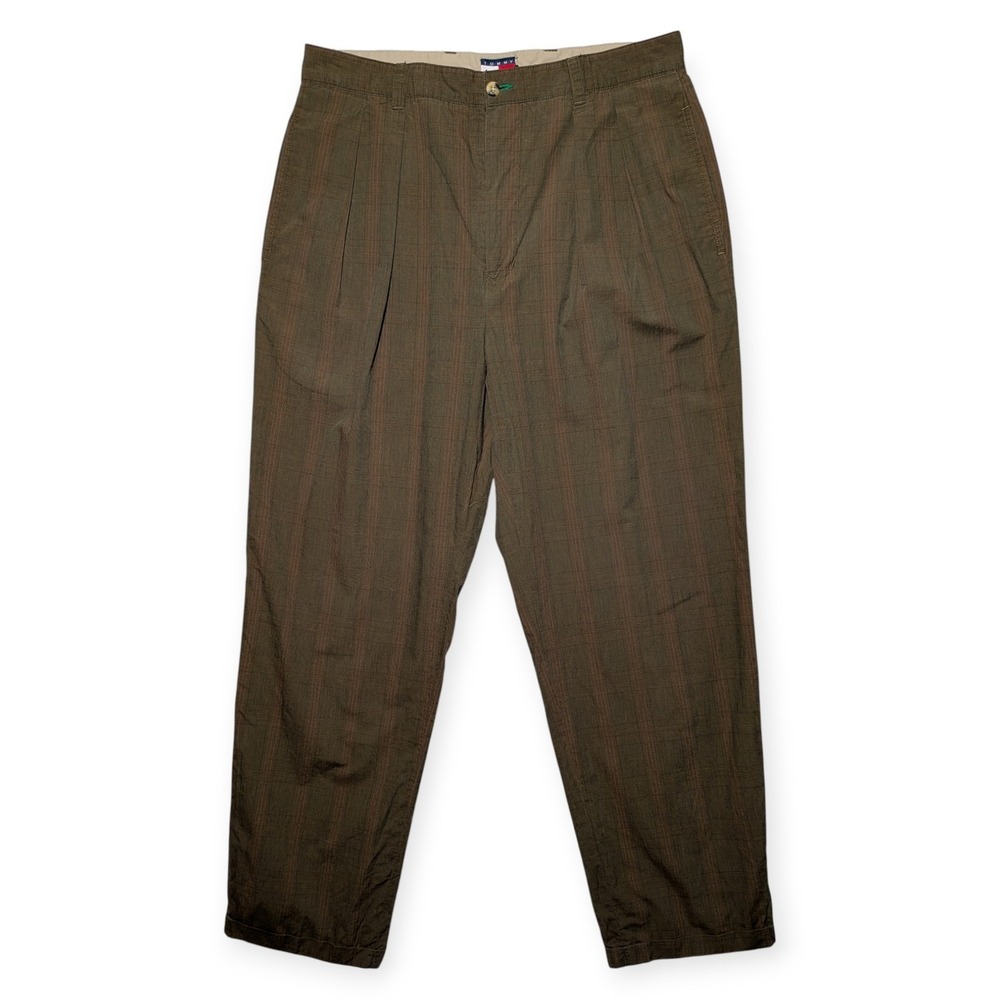 Vintage Tommy Hilfiger Pleated Chinos‎ 33x30 Preppy Dark Academia Old Money